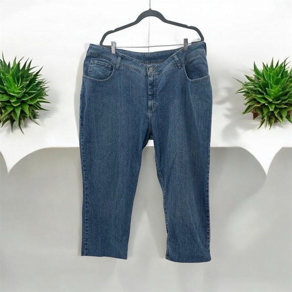 Crop Jeans Women's 24WP Relaxed Fit Blue Cuffed Cotton Stretch - Picture 8 of 8